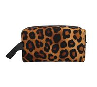 LHBWCVN Reise-Kulturbeutel für Damen und Herren, Leder, Make-up-Tasche, groß, tragbar, Reise-Organizer, coole Geparden-Leoparden-Kosmetiktasche mit Aufhängehaken, Reise-Badezimmertasche,