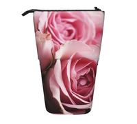 LHBWCVN Roses Kosmetiktasche, Stehendes Federmäppchen, Teleskop-Bleistifttasche, tragbarer Stifthalter, niedliches Stand-up-Bleistiftetui für Damen und Herren, Reise-Münztasche, Geldbörse