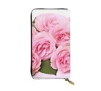 Lhbwcvn Rote frische Rosen Geldbörse für Damen und Herren, Clutch, RFID-blockierend, Leder, große Kapazität, Geldbörse, Kreditkartenhalter, Geldtasche mit Reißverschluss, Handyhalter, lange