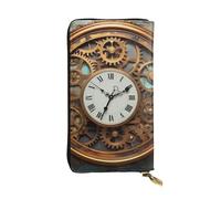 Lhbwcvn Rusty Steampunk-Geldbörse für Damen und Herren, Clutch, RFID-blockierend, Leder, große Kapazität, Geldbörse, Kreditkartenhalter, Geldtasche mit Reißverschluss, Handyhalter, lange