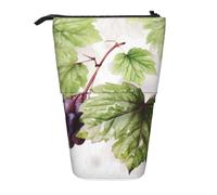 LHBWCVN Schöne Kosmetiktasche mit Weinblättern, Teleskop-Federmäppchen, tragbarer Stifthalter, niedliches Stand-up-Bleistiftetui für Damen und Herren, Reise-Münztasche, Geldbörse