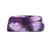 LHBWCVN Schönes Federmäppchen mit Schmetterlingsmotiv, großes Fassungsvermögen, ästhetische Stifttasche, Leder, Make-up-Tasche für Damen und Herren, Reise-Kulturbeutel, Reißverschluss, Kosmetiktasche