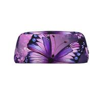 LHBWCVN Schönes Federmäppchen mit Schmetterlingsmotiv, großes Fassungsvermögen, ästhetisches Stifteetui, Leder, Make-up-Tasche für Damen und Herren, Reise-Kulturbeutel, Reißverschluss, Kosmetiktasche