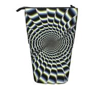 LHBWCVN Spirale, optische Täuschung, Kosmetiktasche, Stehendes Federmäppchen, Teleskop-Bleistifttasche, tragbarer Stifthalter, niedlicher Stand-up-Bleistiftbeutel für Damen und Herren