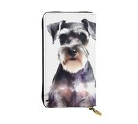 Lhbwcvn Well-Behaved Schnauzer-Geldbörse für Damen und Herren, Clutch, RFID-blockierend, Leder, große Kapazität, Geldbörse, Kreditkartenhalter, Geldtasche mit Reißverschluss, Handyhalter, lange