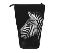LHBWCVN Zebra-Kosmetiktasche, Stehendes Federmäppchen, Teleskop-Bleistifttasche, tragbarer Stifthalter, niedlicher Stand-up-Bleistiftbeutel für Damen und Herren, Reise-Münztasche, Geldbörse