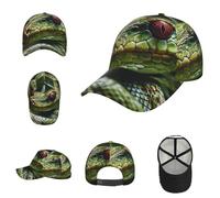 LHCVSFGW Baseballkappe mit grüner Schlange, Golfmütze, verstellbar, Trucker-Kappen für Männer und Frauen, Schwarz, Einheitsgre