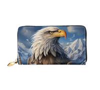 LHCVSFGW Leder Geldbörse für Damen Herren Bifold Wallet Ultra Slim Kreditkartenetui Adler Damen Clutch Geldbörse, Schwarz, Einheitsgröße, Schwarz , Einheitsgröße