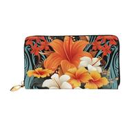 LHCVSFGW Leder Geldbörse für Damen Herren Bifold Wallet Ultra Slim Kreditkartenetui Blumen und Hawaii Tribal Damen Clutch Geldbörse, Schwarz, Einheitsgröße, Schwarz , Einheitsgröße