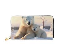 LHCVSFGW Leder Geldbörse für Damen Herren Bifold Wallet Ultra Slim Kreditkartenetui Cute Polar Bears Damen Clutch Geldbörse, Schwarz, Einheitsgröße, Schwarz , Einheitsgröße