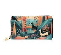 LHCVSFGW Leder Geldbörse für Damen Herren Bifold Wallet Ultra Slim Kreditkartenetui Dackel Muster Damen Clutch Geldbörse, Schwarz, Einheitsgröße, Schwarz , Einheitsgröße