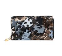 LHCVSFGW Leder Geldbörse für Damen Herren Bifold Wallet Ultra Slim Kreditkartenetui Ein Bündel Puzzleteile Damen Clutch Geldbörse, Schwarz, Einheitsgröße, Schwarz , Einheitsgröße