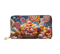 LHCVSFGW Leder Geldbörse für Damen Herren Bifold Wallet Ultra Slim Kreditkartenetui Farbe Candy Damen Clutch Geldbörse, Schwarz, Einheitsgröße, Schwarz , Einheitsgröße