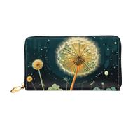LHCVSFGW Leder Geldbörse für Damen Herren Bifold Wallet Ultra Slim Kreditkartenetui Pusteblume bei Nacht Damen Clutch Geldbörse, Schwarz, Einheitsgröße, Schwarz , Einheitsgröße