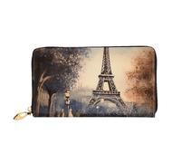 LHCVSFGW Leder Geldbörse für Damen Herren Bifold Wallet Ultra Slim Kreditkartenetui Romantische Paris Eiffelturm Damen Clutch Geldbörse, Schwarz, Einheitsgröße, Schwarz , Einheitsgröße
