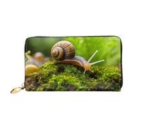 LHCVSFGW Leder Geldbörse für Damen Herren Bifold Wallet Ultra Slim Kreditkartenetui Schnecke krabbeln Damen Clutch Geldbörse, Schwarz, Einheitsgröße, Schwarz , Einheitsgröße