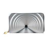 LHCVSFGW Leder Geldbörse für Damen Herren Bifold Wallet Ultra Slim Kreditkartenetui Weiß U-Bahn-Tunnel Damen Clutch Geldbörse, Schwarz, Einheitsgröße, Schwarz , Einheitsgröße