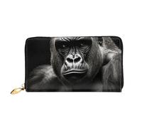 LHCVSFGW Ledergeldbörse für Damen und Herren, Bifold-Geldbörse, ultradünn, Kreditkartenhalter, Herren, Gorilla, Damen, Clutch, Schwarz, Einheitsgröße, Schwarz , Einheitsgröße