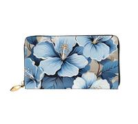 LHCVSFGW Ledergeldbörse für Damen und Herren, Bifold Wallet Ultra Slim Kreditkartenetui Blau Hibiskus Blume Damen Clutch Geldbörse, Schwarz, Einheitsgröße, Schwarz , Einheitsgröße