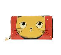 LHCVSFGW Ledergeldbörse für Damen und Herren, Bifold Wallet Ultra Slim Kreditkartenetui Cute Cat Icon Damen Clutch Geldbörse, Schwarz, Einheitsgröße, Schwarz , Einheitsgröße