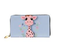 LHCVSFGW Ledergeldbörse für Damen und Herren, Bifold Wallet Ultra Slim Kreditkartenetui Cute Giraffe Damen Clutch Geldbörse, Schwarz, Einheitsgröße, Schwarz , Einheitsgröße