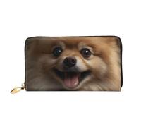 LHCVSFGW Ledergeldbörse für Damen und Herren, Bifold Wallet Ultra Slim Kreditkartenetui Cute Pomeranian Damen Clutch Geldbörse, Schwarz, Einheitsgröße, Schwarz , Einheitsgröße