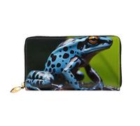 LHCVSFGW Ledergeldbörse für Damen und Herren, Bifold Wallet Ultra Slim Kreditkartenetui Dart Frog Blau Damen Clutch Geldbörse, Schwarz, Einheitsgröße, Schwarz , Einheitsgröße