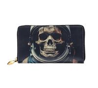 LHCVSFGW Ledergeldbörse für Damen und Herren, Bifold Wallet Ultra Slim Kreditkartenetui Film Ästhetischer Totenkopf Damen Clutch Geldbörse, Schwarz, Einheitsgröße, Schwarz , Einheitsgröße