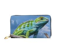 LHCVSFGW Ledergeldbörse für Damen und Herren, Bifold Wallet Ultra Slim Kreditkartenetui Green Lizard Damen Clutch Geldbörse, Schwarz, Einheitsgröße, Schwarz , Einheitsgröße