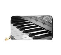 LHCVSFGW Ledergeldbörse für Damen und Herren, Bifold Wallet Ultra Slim Kreditkartenetui Klavierbild Damen Clutch Geldbörse, Schwarz, Einheitsgröße, Schwarz , Einheitsgröße