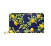 LHCVSFGW Ledergeldbörse für Damen und Herren, Bifold Wallet Ultra Slim Kreditkartenetui Lemon Tree Damen Clutch, Schwarz, Einheitsgröße, Schwarz , Einheitsgröße