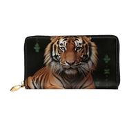 LHCVSFGW Ledergeldbörse für Damen und Herren, Bifold Wallet Ultra Slim Kreditkartenetui mit Tiger und Pfoten, Damen Clutch, Schwarz, Einheitsgröße, Schwarz , Einheitsgröße