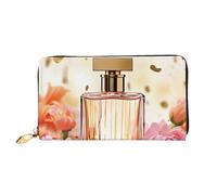 LHCVSFGW Ledergeldbörse für Damen und Herren, Bifold Wallet Ultra Slim Kreditkartenetui Mode Parfüm Damen Clutch Geldbörse, Schwarz, Einheitsgröße, Schwarz , Einheitsgröße