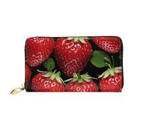 LHCVSFGW Ledergeldbörse für Damen und Herren, Bifold Wallet Ultra Slim Kreditkartenetui Rot Erdbeere Damen Clutch Geldbörse, Schwarz, Einheitsgröße, Schwarz , Einheitsgröße