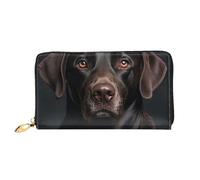 LHCVSFGW Ledergeldbörse für Damen und Herren, Bifold Wallet Ultra Slim Kreditkartenetui Schwarz Lab Dog Damen Clutch Geldbörse, Schwarz, Einheitsgröße, Schwarz , Einheitsgröße