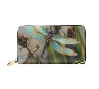 LHCVSFGW Ledergeldbörse für Damen und Herren, Bifold Wallet Ultra Slim Kreditkartenetui Tanzende Libelle Damen Clutch Geldbörse, Schwarz, Einheitsgröße, Schwarz , Einheitsgröße