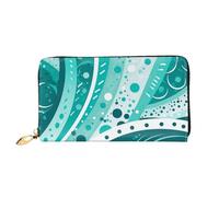 LHCVSFGW Ledergeldbörse für Damen und Herren, Bifold Wallet Ultra Slim Kreditkartenetui Türkis und Weiß Kreis Damen Clutch Geldbörse, Schwarz, Einheitsgröße, Schwarz , Einheitsgröße