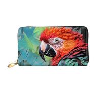 LHCVSFGW Ledergeldbörse für Damen und Herren, faltbar, ultradünn, Kreditkartenhalter, bunt, Papagei, Damen, Clutch, Schwarz, Einheitsgröße, Schwarz , Einheitsgröße