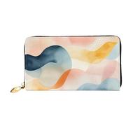 LHCVSFGW Ledergeldbörse für Damen und Herren, faltbar, ultradünn, Kreditkartenhalter, mehrlagig, Aquarellfarben, Clutch, Schwarz, Einheitsgröße, Schwarz , Einheitsgröße