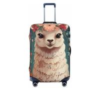 LHCVSFGW Reisegepäck-Abdeckung, Blumen-Alpaka-Koffer-Schutz, elastisch, waschbar, kratzfest, Gepäckabdeckung, dicker Gepäckschutz, passend für 45,7 - 81,3 cm Gepäck, Schwarz , XL