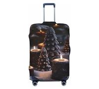 LHCVSFGW Reisegepäck-Abdeckung, es liegt Schnee auf der Kerze, Koffer-Schutz, elastisch, waschbar, kratzfest, Gepäckabdeckung, dicker Gepäckschutz, passend für 45,7 - 81,3 cm Gepäck, Schwarz , XL