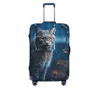 LHCVSFGW Reisegepäck-Abdeckung, Lynx-Koffer-Schutz, elastisch, waschbar, kratzfest, Gepäckabdeckung, dicker Gepäckschutz, passend für 45,7 - 81,3 cm Gepäck, Schwarz , M