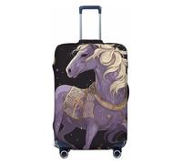 LHCVSFGW Reisegepäck-Abdeckung, Motiv: Pferd, ClipArt, elastisch, waschbar, kratzfest, Gepäckabdeckung, Kofferabdeckung, dicker Gepäckschutz, passend für 45,7 - 81,3 cm Gepäck, Schwarz , S