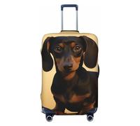 LHCVSFGW Reisegepäck-Abdeckung, niedlicher Dackel, Koffer-Schutz, elastisch, waschbar, kratzfest, Gepäckabdeckung, dicker Gepäckschutz, passend für Gepäck von 45,7 - 81,3 cm, Schwarz , XL