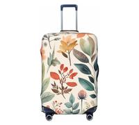 LHCVSFGW Reisegepäckabdeckung, Aquarell-Blumen, Koffer-Schutz, elastisch, waschbar, kratzfest, Gepäckabdeckung, dicker Gepäckschutz, passend für Gepäck von 45,7 - 81,3 cm, Schwarz , L
