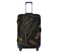 LHCVSFGW Reisegepäckabdeckung, Bäume und Kiefernnadeln, Koffer-Schutz, elastisch, waschbar, kratzfest, Gepäckabdeckung, dicker Gepäckschutz, passend für 45,7 - 81,3 cm Gepäck, Schwarz , XL