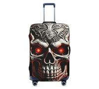 LHCVSFGW Reisegepäckabdeckung, böser Totenkopf-Koffer-Schutz, elastisch, waschbar, kratzfest, Gepäckabdeckung, dicker Gepäckschutz, passend für 45,7 - 81,3 cm Gepäck, Schwarz , XL