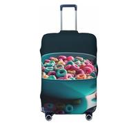 LHCVSFGW Reisegepäckabdeckung, bunt, Müsli-Koffer-Schutz, elastisch, waschbar, kratzfest, Gepäckabdeckung, dicker Gepäckschutz, passend für 45,7 - 81,3 cm Gepäck, Schwarz , S