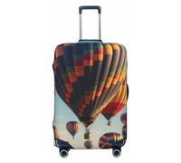 LHCVSFGW Reisegepäckabdeckung, bunter Heißluftballon-Koffer-Schutz, elastisch, waschbar, kratzfest, Gepäckabdeckung, dicker Gepäckschutz, passend für 45,7 - 81,3 cm Gepäck, Schwarz , S