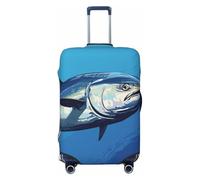 LHCVSFGW Reisegepäckabdeckung, bunter Tunfisch, Koffer-Schutz, elastisch, waschbar, kratzfest, Gepäckabdeckung, dicker Gepäckschutz, passend für 45,7 - 81,3 cm Gepäck, Schwarz , S